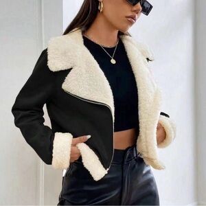 Black and Cream Teddy Jacket